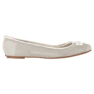 Tory Burch Lowell 2 Perforated Ballet Flats in White Leather